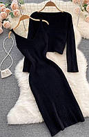 Комплект плаття з кофтою чорний