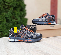 Мужские женские кроссовки Asics Gel-Kahana 8 black Orange Асикс Гель Кахана яркие черно оранжевые весна лето