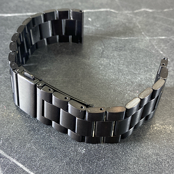 Металевий браслет для смарт годинника 22мм чорний матовий ремінець для Smart Watch з нержавіючої сталі