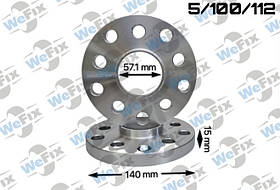 Проставка VW/AUDI 15мм 5/100/112 dia 57,1 D=140