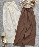 Жіночі легкі штани брюки вільного крою # 6/8МР/И020 палаццо софт широкі (42-46 48-52 54-58 розміри)