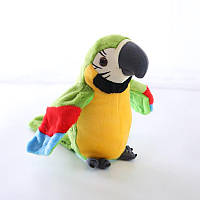 Интерактивная игрушка попугай Parrot Talking повторяет слова и машет крыльями Зелёный
