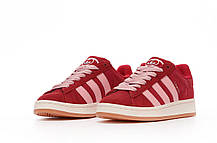 Жіночі кросівки Adidas Campus Red Pink Кеди Адідас Кампус червоні замша текстиль демісезон, фото 5