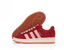 Жіночі кросівки Adidas Campus Red Pink Кеди Адідас Кампус червоні замша текстиль демісезон, фото 4