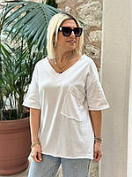 Жіноча сорочка блузка з короткими рукавами 04/0VK/0027 (46-48;50-52;54-56;58-60 великі розміри )
