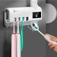 Ультрафиолетовый стерилизатор зубных щеток Toothbrush sterilizer Диспенсер для зубной пасты настенный