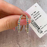 Срібні сережки кола (можна жовто-блакитні), фото 5