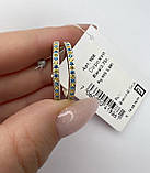 Срібні сережки кола (можна жовто-блакитні), фото 8