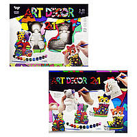 Набор для творчества Art Decor 2 в 1 Мишка и Котик укр Dankotoys (ARTD-02-01U) SX, код: 2340481