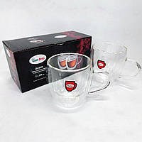 Чайные чашки с двойными стенками Con Brio CB-8625-2, 2 шт, 250 мл, Прозрачные стаканы с DB-135 двойным дном