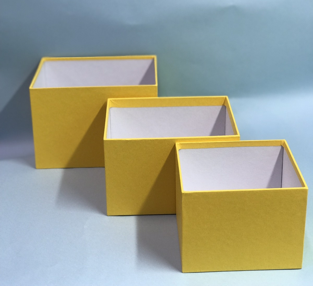 Набір прямокутних коробок для квітів (жовтий)