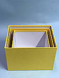 Набір прямокутних коробок для квітів (жовтий), фото 3