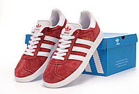 Жіночі кросівки Adidas Gazelle red (червоні) класні повсякденні кроси замша Y11230