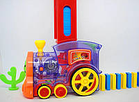 Паровозик іграшка розвиваючий з доміно поїзд конструктор зі світлом зв