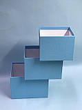 Набір прямокутних коробок для квітів (голубий), фото 2