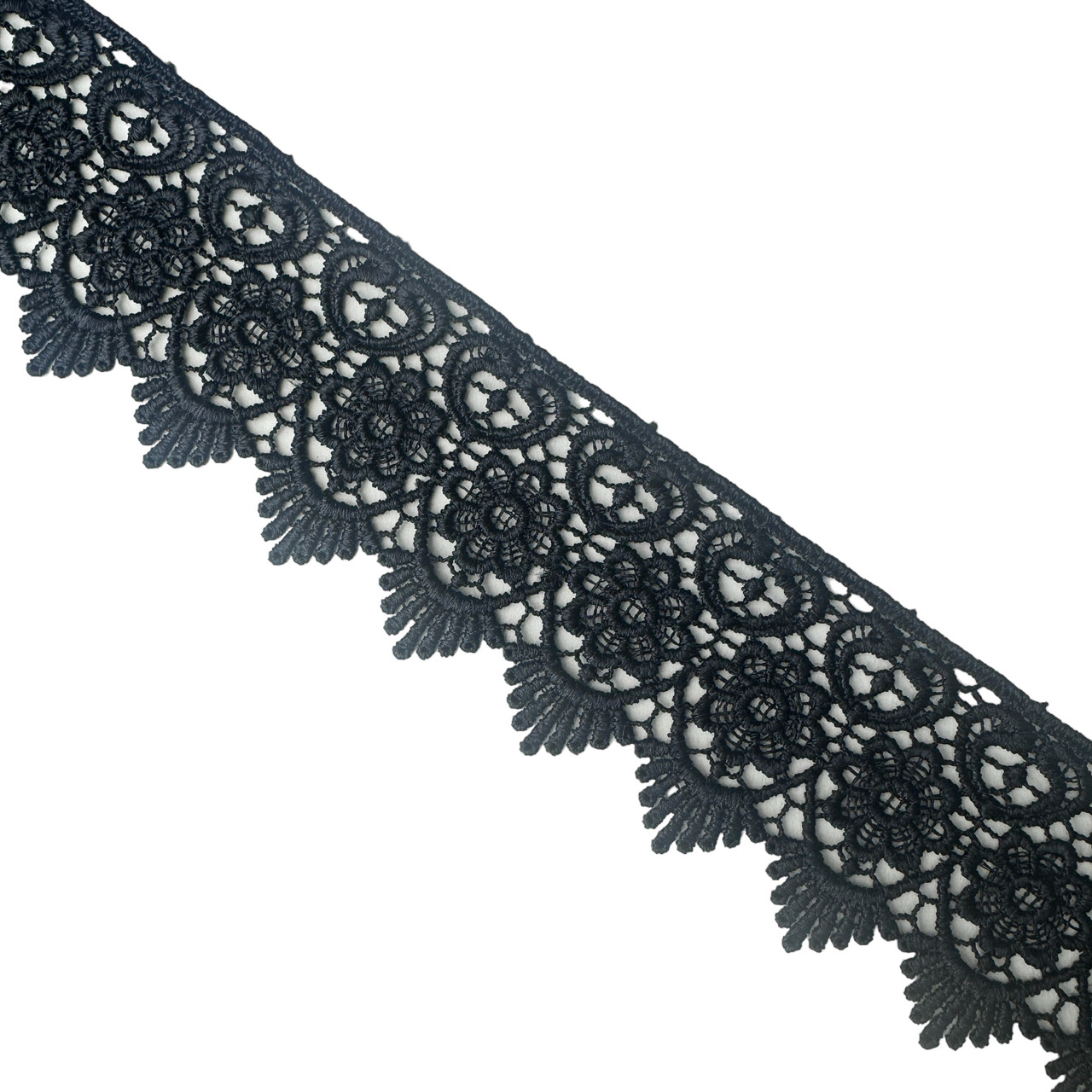 Мереживо макраме 5,5 см колір - чорний, фото 1