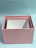 Набір прямокутних коробок для квітів (рожевий), фото 3