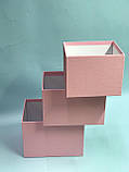 Набір прямокутних коробок для квітів (рожевий), фото 2