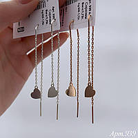 Протяжки сердечки срібні або у позолоті