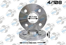 Проставки 20мм 4/108 dia 65.1 D=140
