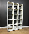 Стелаж на 15 полиць для книг та іграшок з ДСП білий 105*177*25 см, фото 3