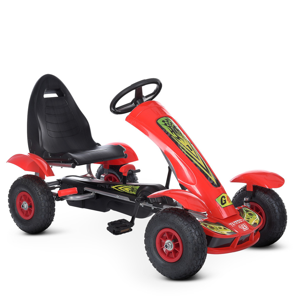 Картка для маленького перегонника червоний Bambi M 1450-3 педальне ручне гальмо