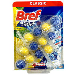 Підвіска для унітазу потрійна лимон Бреф Bref power activ lemon 3szt 150g 9шт/ящ (Код: 00-00016294)