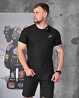 Футболка dri-fit Nike black / Мужская летняя футболка с принтом Найк черная / Футболка с принтом на лето