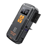 TU  TU Пусковой прибор для  аккумулятора автомобиля+ насос HOCO QS2, Power Bank 8000mAh, 2xUSB+ Type-C, корпус пластик, Box