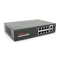 TU  TU 8ми портовый PoE коммутатор ONV-H1108PLS,  8хРоЕ 100 Мбит + 2х100 Мбит до 250м, IEEE802.3af/at , общая мощность120 Вт
