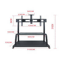 TU  TU Кронштейн для TV PiPo PP- 2100A , 40"-70"-100", до 65кг, без наклона, Black, + стойки в комплекте, Box