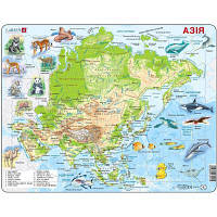 Пазл Larsen рамка-вкладиш Мапа Азії — тваринний світ (A30-UA)