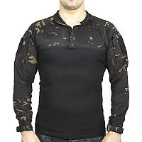 Рубашка тактическая убокс Pave Hawk PLY-11 Camouflage Black 3XL мужская с карманами на рукавах на липучках de