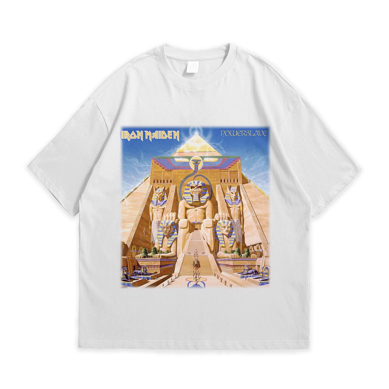 Футболка з принтом Iron Maiden Powerslave XL Білий