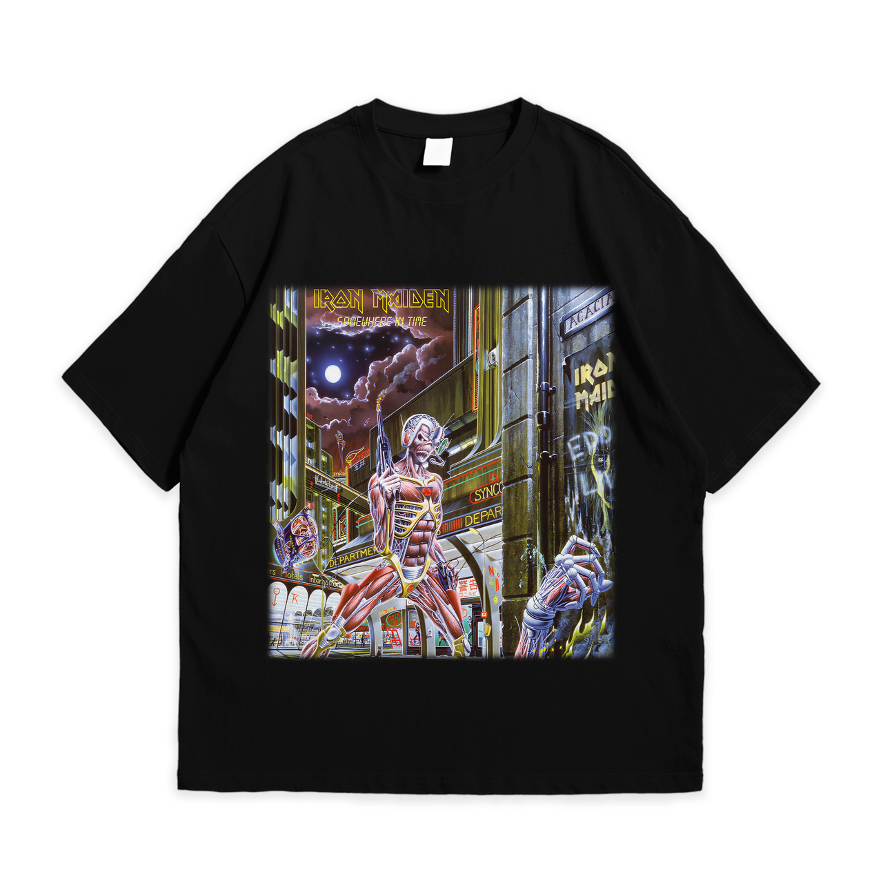 Футболка з принтом Iron Maiden Somewhere In Time XXL Чорний