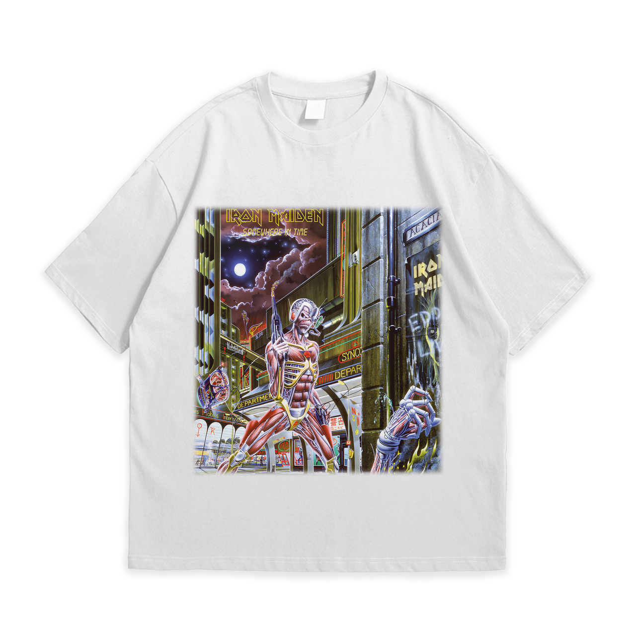 Футболка з принтом Iron Maiden Somewhere In Time XXXL Білий