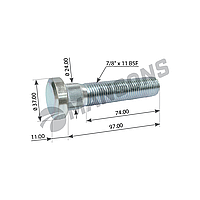 Шпилька колесная 7/8"х11BSF/97 Scania R-series задняя (бортовой редуктор)