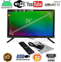 Телевізор 24 дюйми Smart TV Android 13 2024 рік випуску Wi-fi, T2, You Tube, HDMI