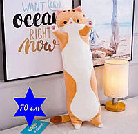 Интерьерная подушка Кот Батон 70 см, популярная плюшевая игрушка антистрес для сна ОПТОМ chi