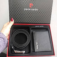 БРАК! УЦЕНКА! Подарочный набор мужской Pierre Cardin ZD-101 (портмоне и ремень) черный