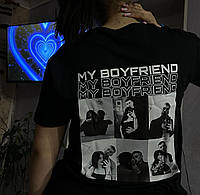 Футболка - "My boyfriend" для дівчини з вашими фото, іменем, побажанням та пам'ятною датою