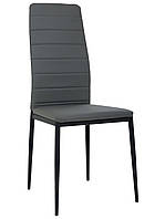 Высокий мягкий стул для кухни и гостиной обеденный Сицилия Нью серный Кожзам серый на металлокаркасе AMF