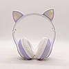 Бездротові навушники з вушками і підсвічуванням, STN-28, Фіолетовий / Дитячі Bluetooth навушники з котячими вушками, фото 2