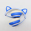 Бездротові навушники з вушками та підсвічуванням, STN-28, Сині / Дитячі навушники Bluetooth з котячими вушками, фото 6