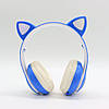 Бездротові навушники з вушками та підсвічуванням, STN-28, Сині / Дитячі навушники Bluetooth з котячими вушками, фото 8