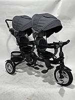 Велосипед трехколесный детский для двойни Turbo TrIke MT 1004DUOS-2 (поворотные сидения)