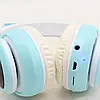 Бездротові навушники з вушками і підсвічуванням, STN-28, Блакитний / Дитячі Bluetooth навушники з котячими вушками, фото 9
