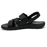 Шкіряні чорні чоловічі сандалі на липучці літо MIDA 15049(3) 40, фото 2