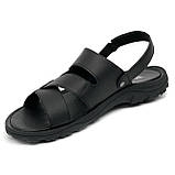 Шкіряні чорні чоловічі сандалі на липучці літо MIDA 15049(3) 40, фото 8