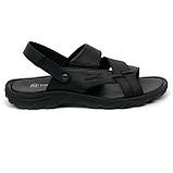 Шкіряні чорні чоловічі сандалі на липучці літо MIDA 15049(3) 40, фото 4